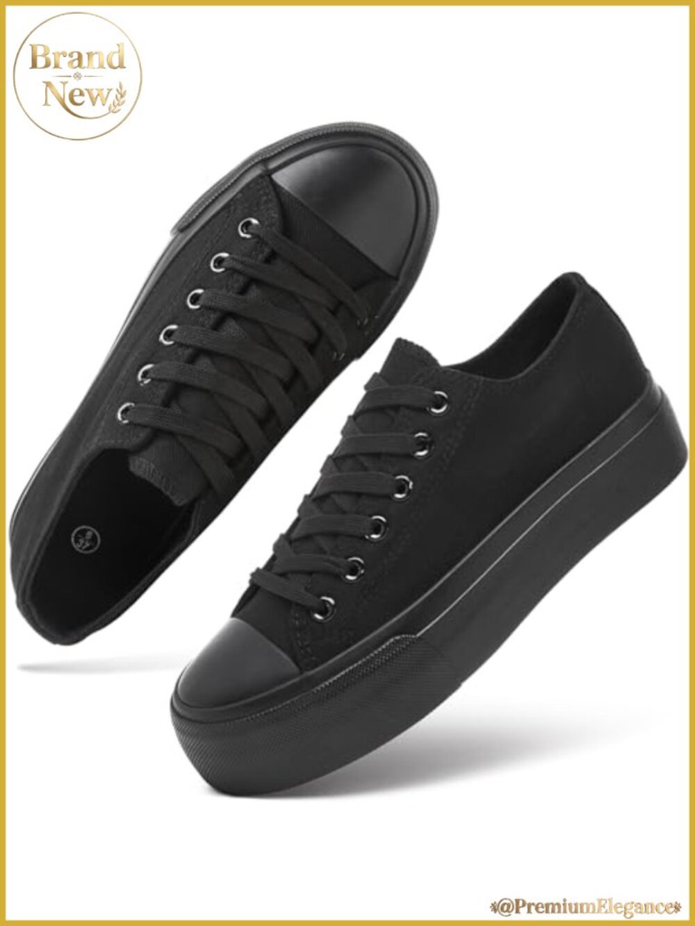 Platform Canvas Lace-Up Sneakers Women's Tennis Shoes
